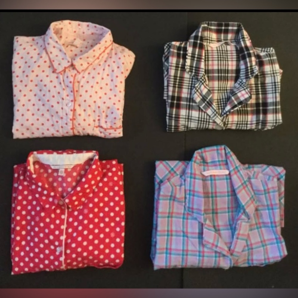 Bundle 4 Top Victoria’ Secret top pajamas, button down, long sleeve, size Large